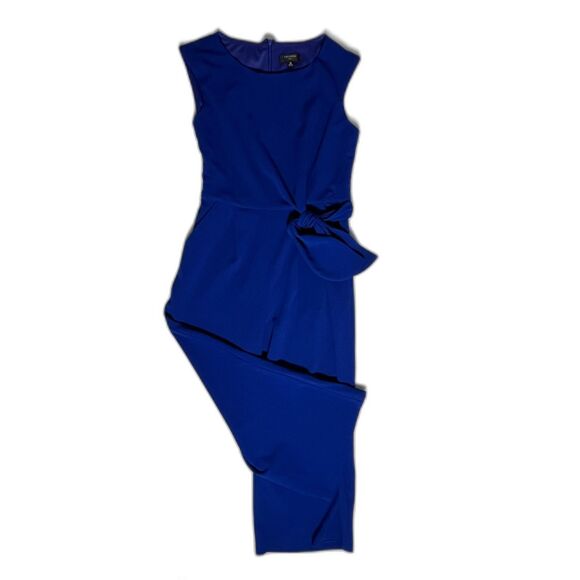 Tahari ASL Royal Blue Jumpsuit Sleeveless Chic Career Workwear Date Night EUC 10 - Picture 2 of 8
